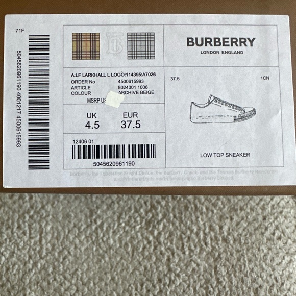 COPY - Brand new Burberry Jack Check Low top sneaker - Archive Beige - Picture 8 of 9